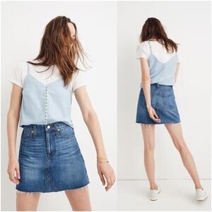 Madewell Rigid Denim A-Line Mini Skirt in Lakeline Wash: Eco Edition